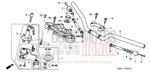 ROHRGRIFF/OBERE BRUECKE (CB600F2/F22) CB600F2 de 2002